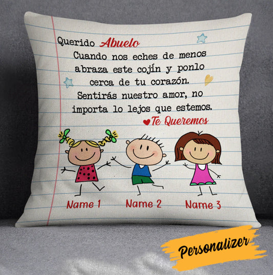 Spanish Grandfather Cuddle Pillow, Abuelo Pillow, Hug This Pillow, Gift from Grandpa, Gift for Grandkid Pillow, Spanish Grandpa Pillow