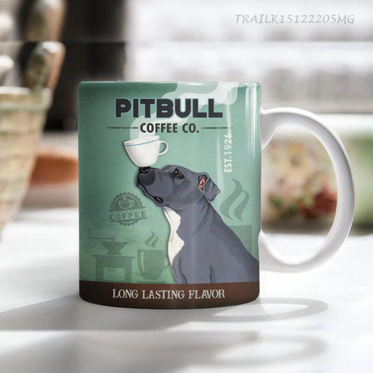 Pitbull Dog Coffee Company Mug, Long Lasting Flavor, Pitbull Dog Mug For Dog Lovers, Mom Dog Mug, Gift For Dog Lover, Dog Coffee Cup