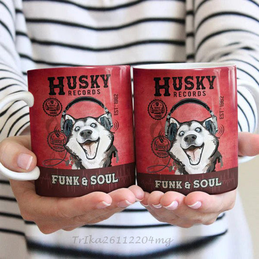 Husky Dog Coffee Company Mug, Vintage Husky Dog Mug For Dog Lovers, Mom Dog Mug,Dad Dog Mug, Gift For Dog Lover, Funk and Soul
