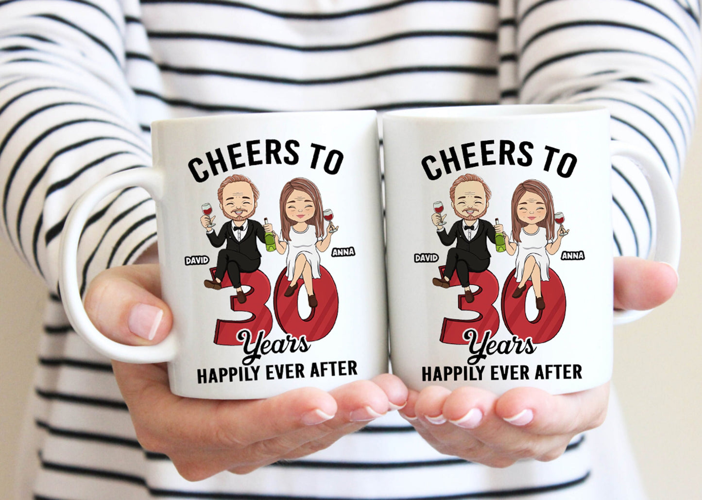 Happy Anniversary Personalized Couple Mug, Funny Mugs For Lovers, Gift For Lovers, Couples Gift, Husband Gift, Valentine's Day Gift