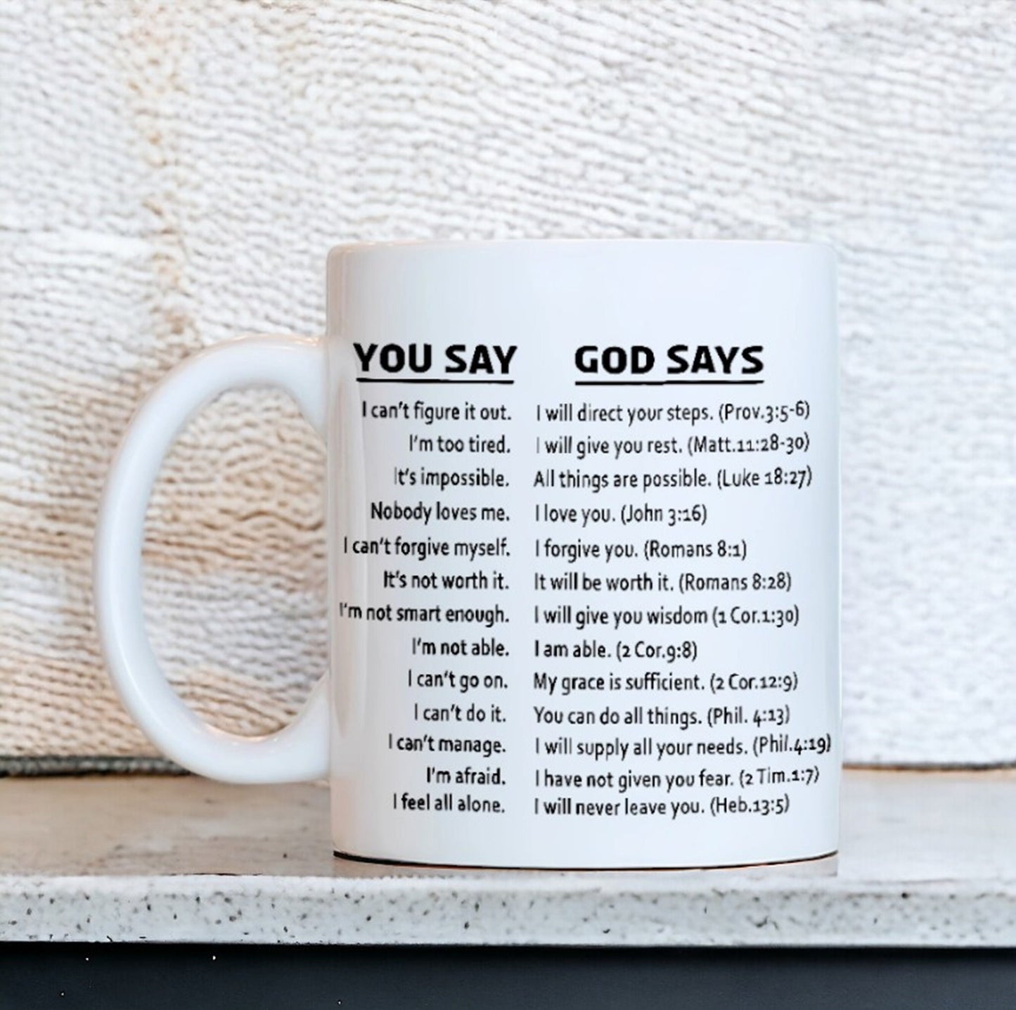 You Say God Says Funny Mug, Sarcastic Mug for Co-worker Best Friend, Work Mug, Bible Verses, Special Occasion Mug, Christian Gifts