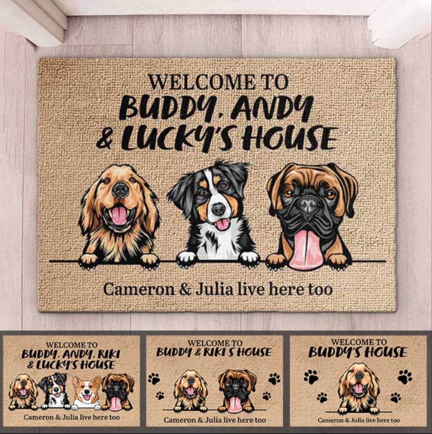 Welcome to Our Home Personalized Dog Doormat, Funny Welcome Home Mat, Dog Entrance Mat, Welcome Mat, Housewarming Gift, Dog Mom Gifts Idea