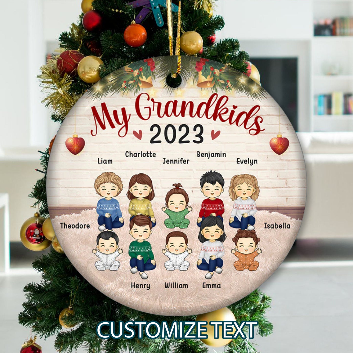 Custom Grandparents Christmas Ornament, Grandma Keepsake, Grandparent Gift, Nana Gift, Grandma Christmas Gift, Grandmother Gift, Nana Xmas