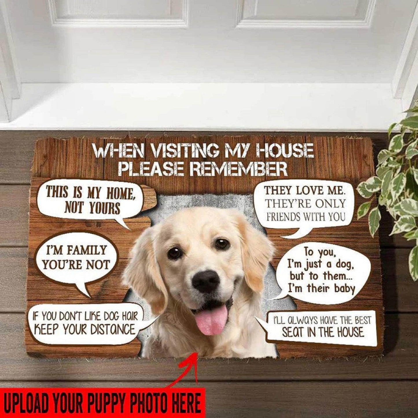 Personalized Dog Doormat, Dog Entrance Mat, Dog Welcome People Tolerated Doormat, Housewarming Gift, When Visiting To My House Dog Mat