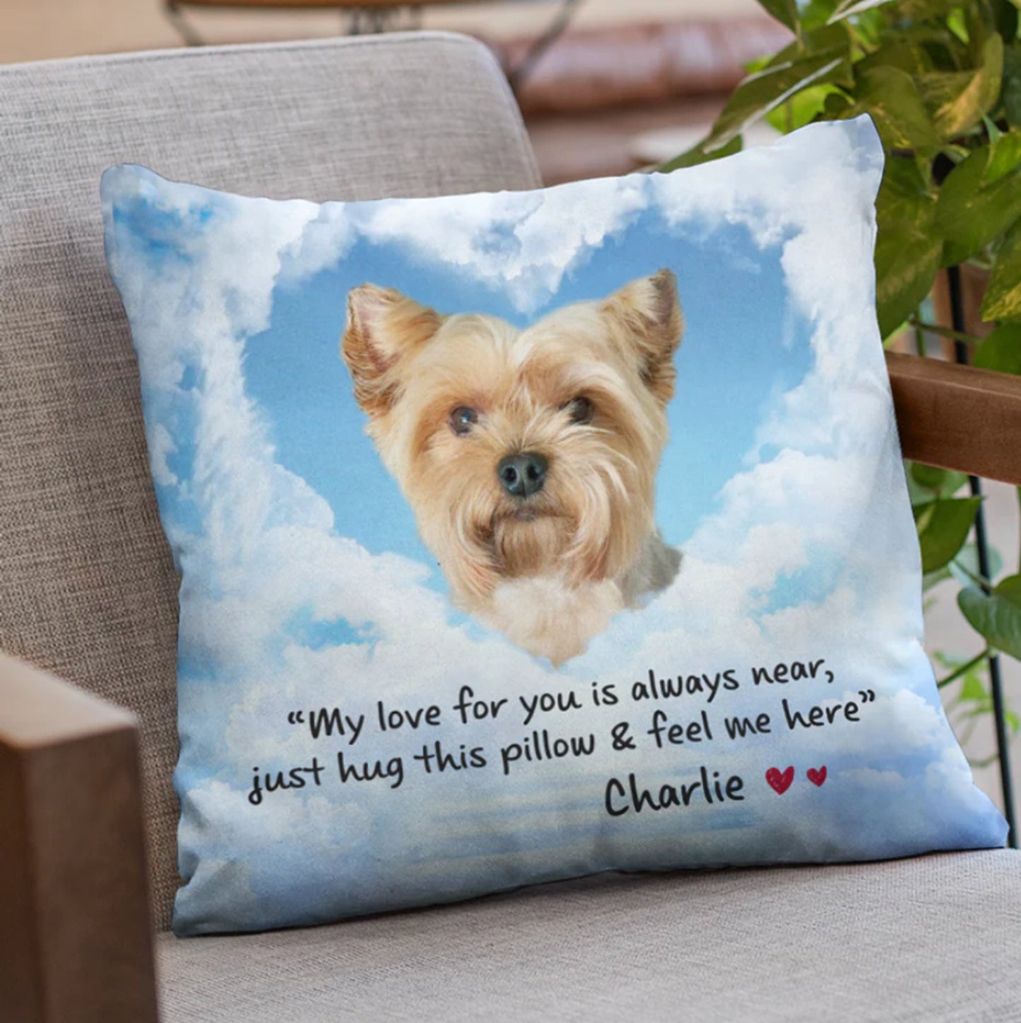 When You Miss Me Have No Fear Hug This Pillow & Know I'm Here, Personalized Pet Pillow, Pet Sympathy Gifts, Dog Dad Gift, Dog Mom Gift