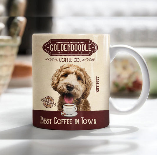 Goldendoodle Dog Coffee Company Mug, Vintage Dog Mug, Dog Mug, Gift For Dog Lover, Dog Dad, Dog Mom, Mother's Day Gift, Birthday Gift