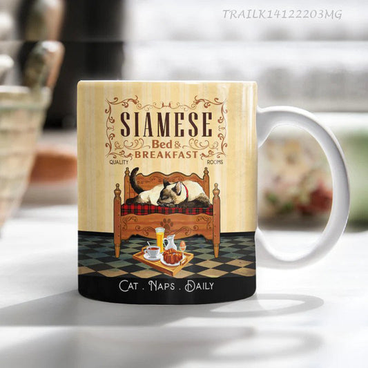 Retro Siamese Cat Coffee Company Mug, Siamese Cat Tea Mug, Cat Coffee Cup, Mom Mug, Dad Mug, Custom Cat Coffe Cup, Cat Naps Daily