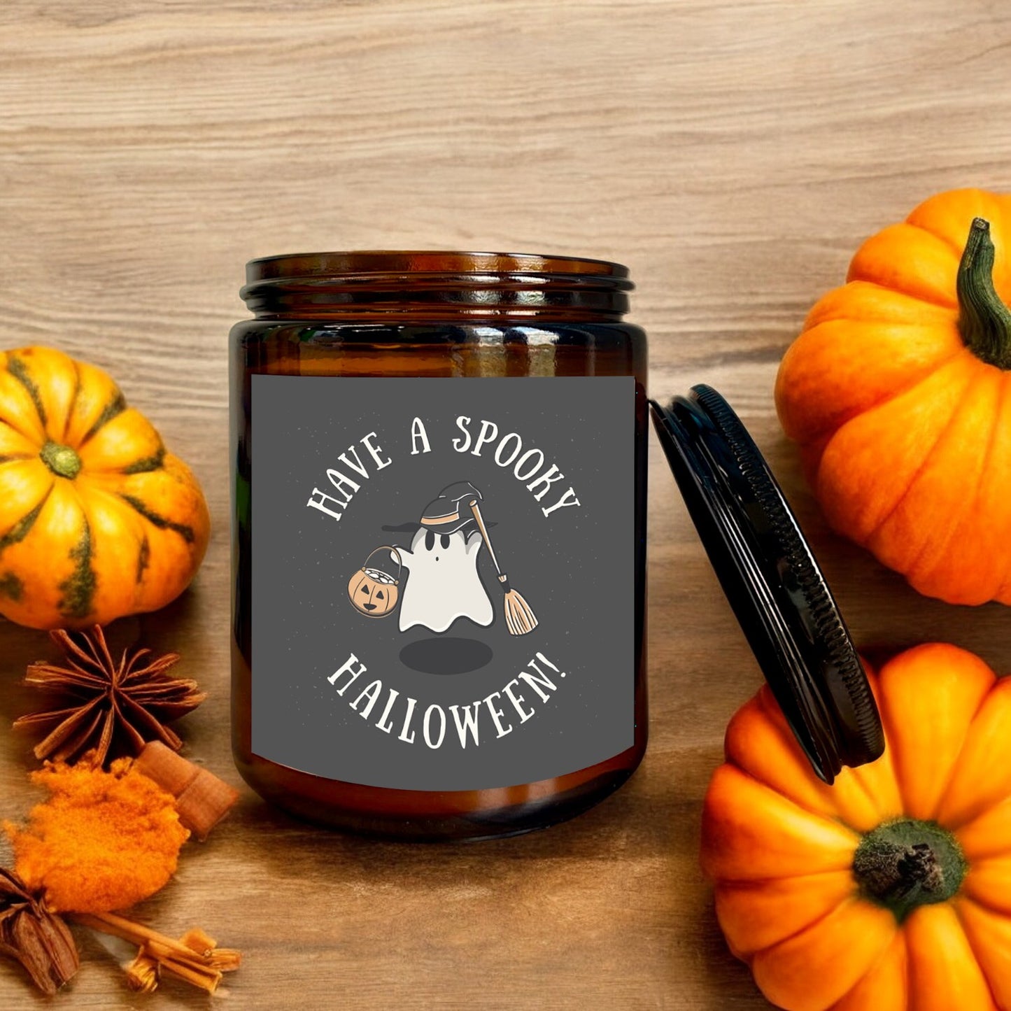 I Scented Candle – Spiced Pumpkin Candle | Halloween Table Decorations | Spooky Home Decor Soy Candle