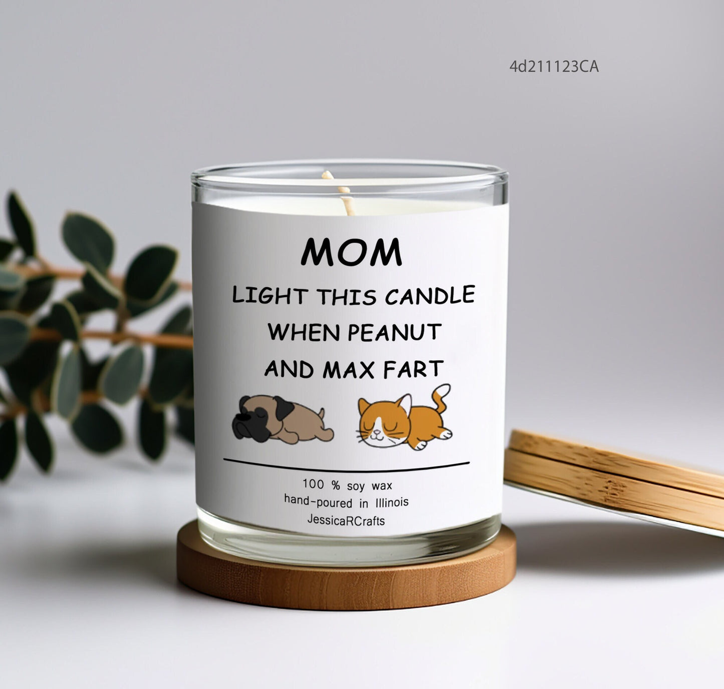 I Scented Candle - Custom Funny Dog Cat Scented Candle - Light This Candle When You Fart - Personalized Candle For Mom Dad Friend, Soy Wax Candle For Favor