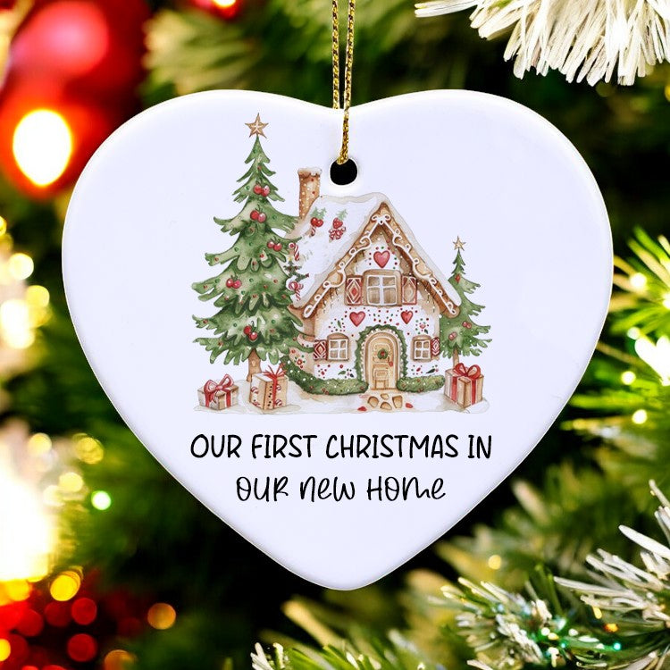 Our First Christmas Ornaments, 1st Christmas in Our New Home, New Home Gifts, Housewarming Gifts, Wedding Gifts for Couple Bride and Groom, Ceramic Ornament