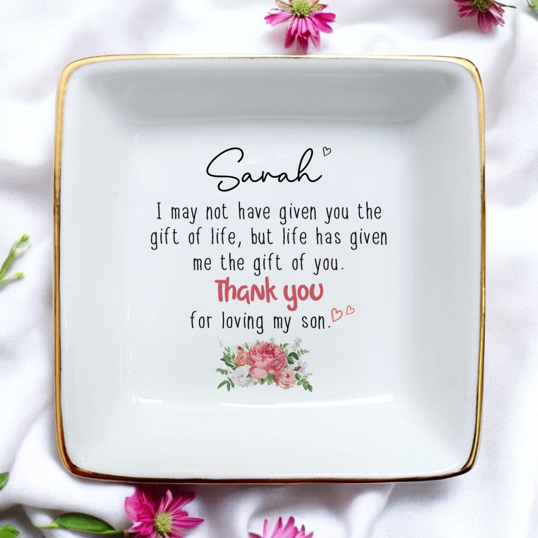 Customized Mother-in-law Ring Dish Gifts-Ring Jewelry Trinket Tray Ring Holder Dish For Mom,Mother of the Groom, Bonus Mom-Wedding,Birthday,Christmas,Mother's Day,Thanksgiving Gifts for Women