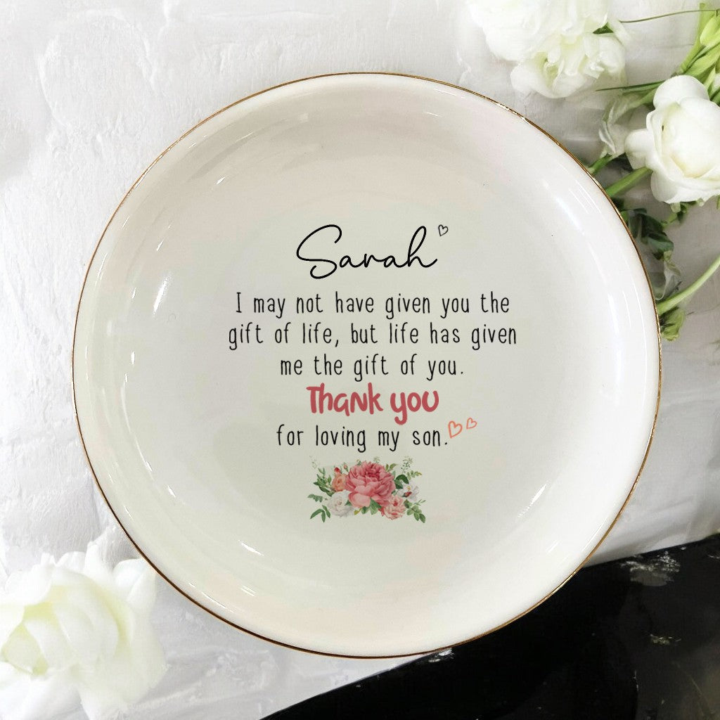 Customized Mother-in-law Ring Dish Gifts-Ring Jewelry Trinket Tray Ring Holder Dish For Mom,Mother of the Groom, Bonus Mom-Wedding,Birthday,Christmas,Mother's Day,Thanksgiving Gifts for Women